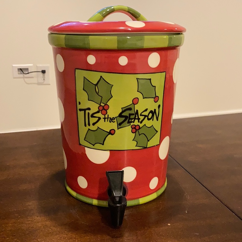 Glass holiday pitcher